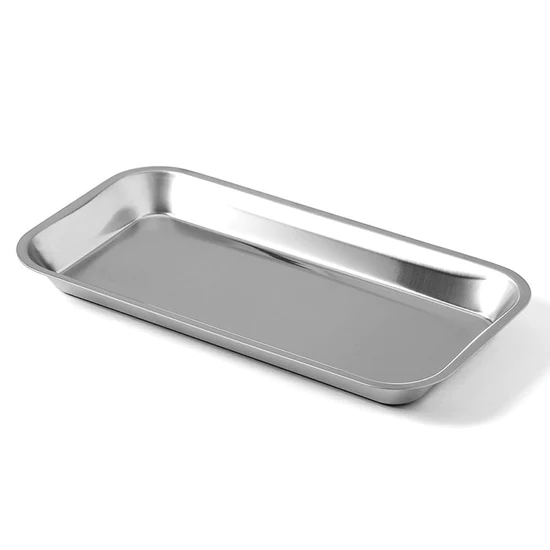 Dental Metal Trays Stainless Steel Medical Lab Instrument Tools Trays Single Pisce 8.85" x 4.64" x 0.79" - Image 5