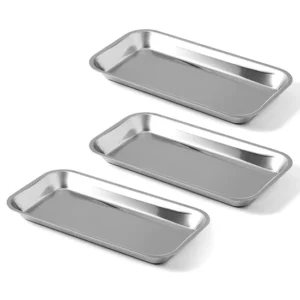 Dental Metal Trays Stainless Steel Medical Lab Instrument Tools Trays Single Pisce 8.85" x 4.64" x 0.79"