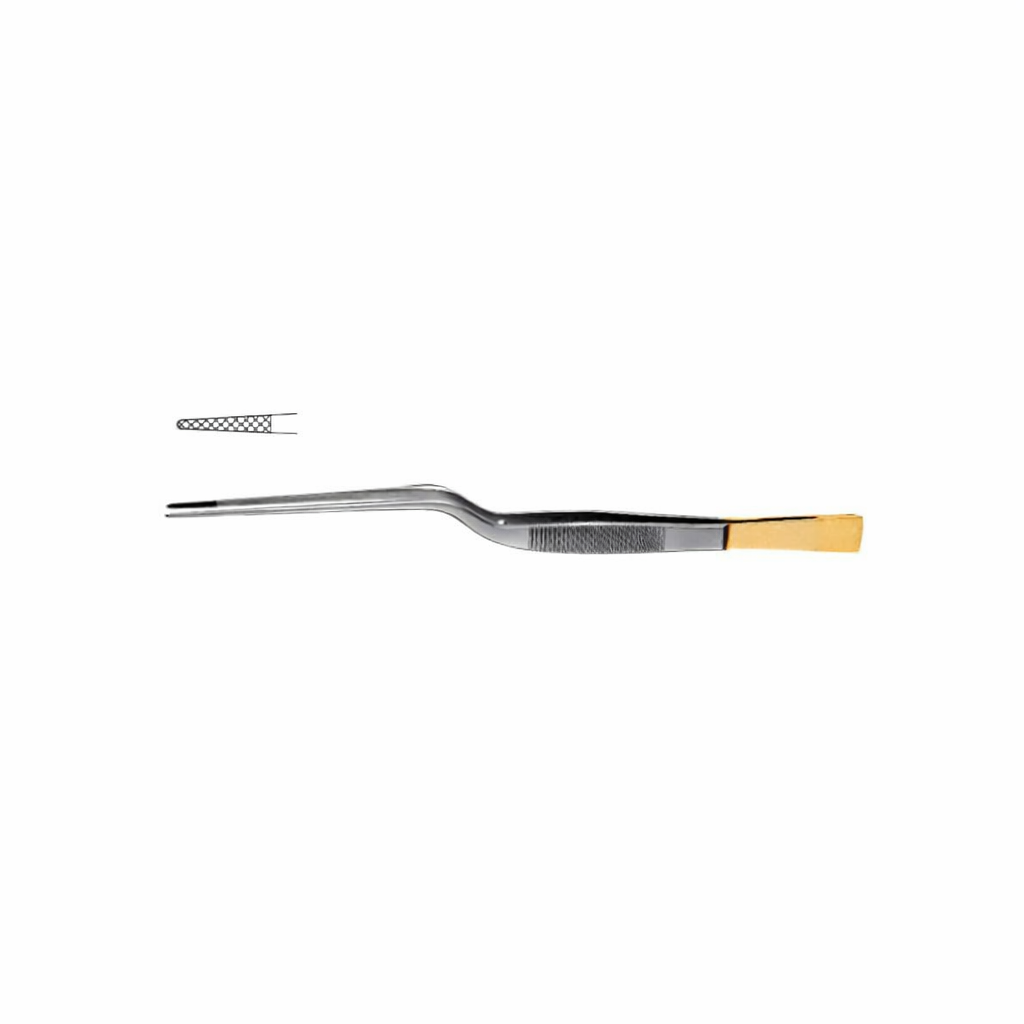 Cushing Dressing Forceps, Bayonet – Tungsten Carbide Serrated - Image 2
