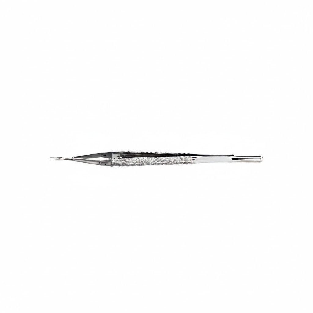 Double-Action Micro Needle Holder - Round Handle W/ Diamond Surface