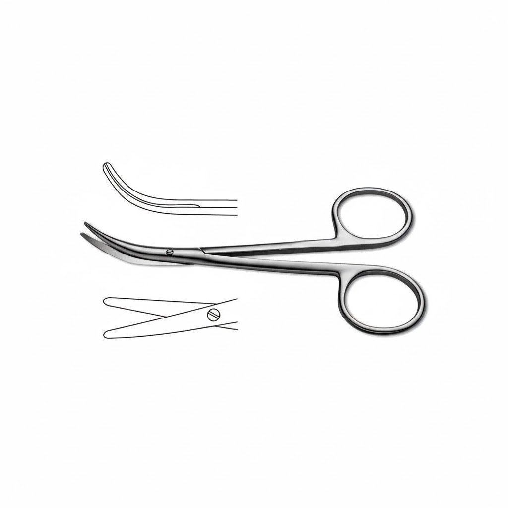 Fomon Lower Lateral Cartilage Scissors, 14 cm – Strongly Curved - Image 3