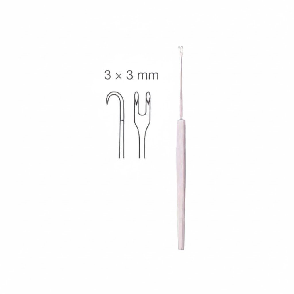Freer Double Hook, 15 cm – Sharp, 3 mm Wide