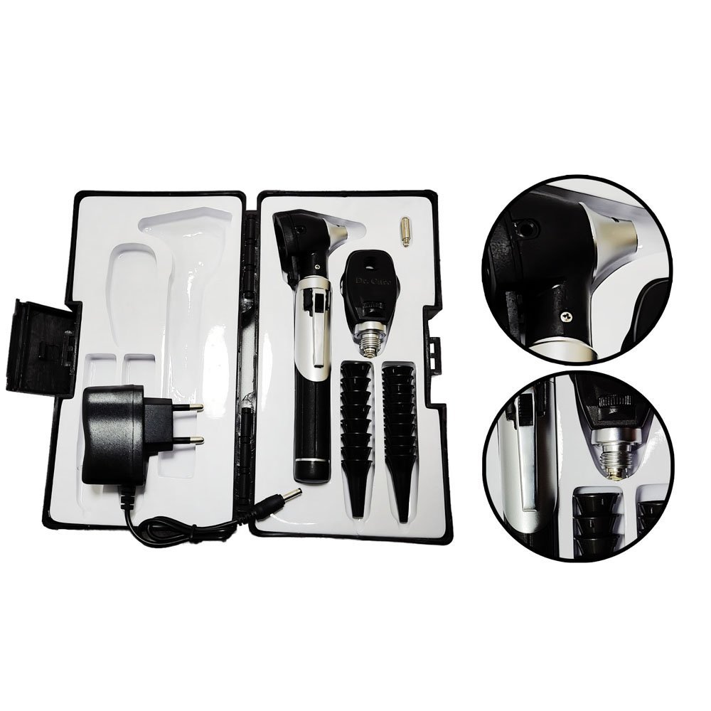 Fiber Optic Otoscope Ophthalmoscope Set: LED Ear & Eye Care Examination Kit