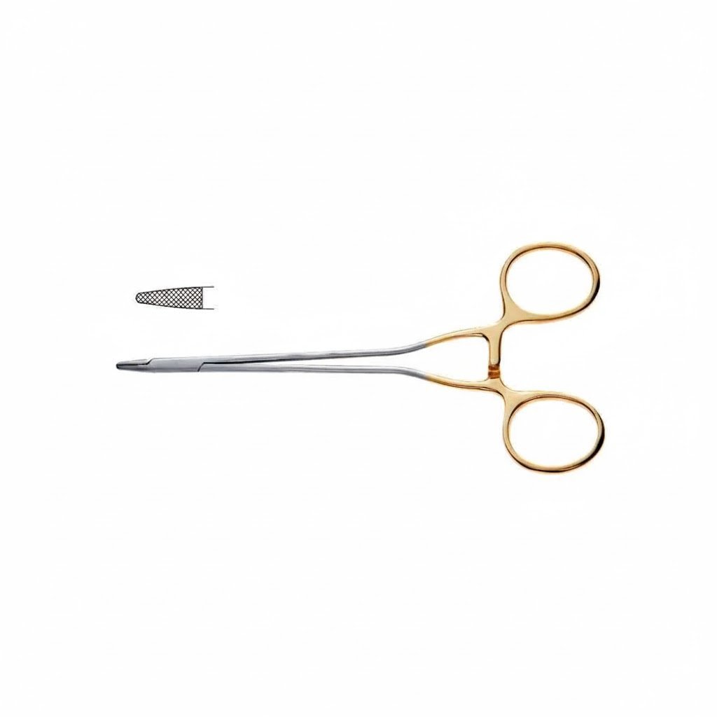 Needle Holder - Tungsten Carbide Serrated Delicate Jaw, Light Handles