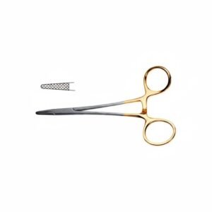 Neivert Needle Holder - Tungsten Carbide Serrated Jaws, One Angled Ring