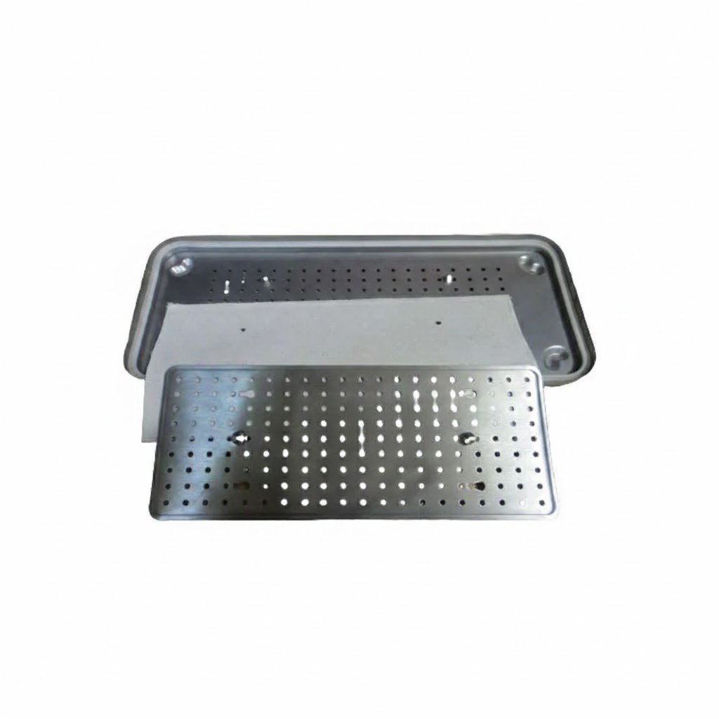 Stainless Steel Sterilizing Tray – Solid, for Surgical Instruments - Image 2