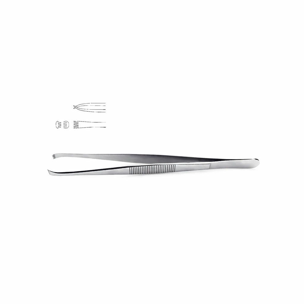 Stone Tissue Forceps, 15 cm – 5×6 Teeth, Overlap Grip