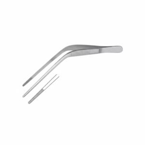 Wilde Dressing Forceps – Angled Serrated Tips, 12.5 or 16.5 cm