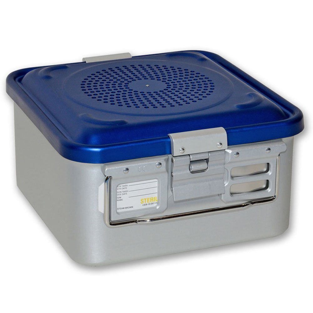 CONTAINER WITH FILTER small h 150 mm - blue - perforated