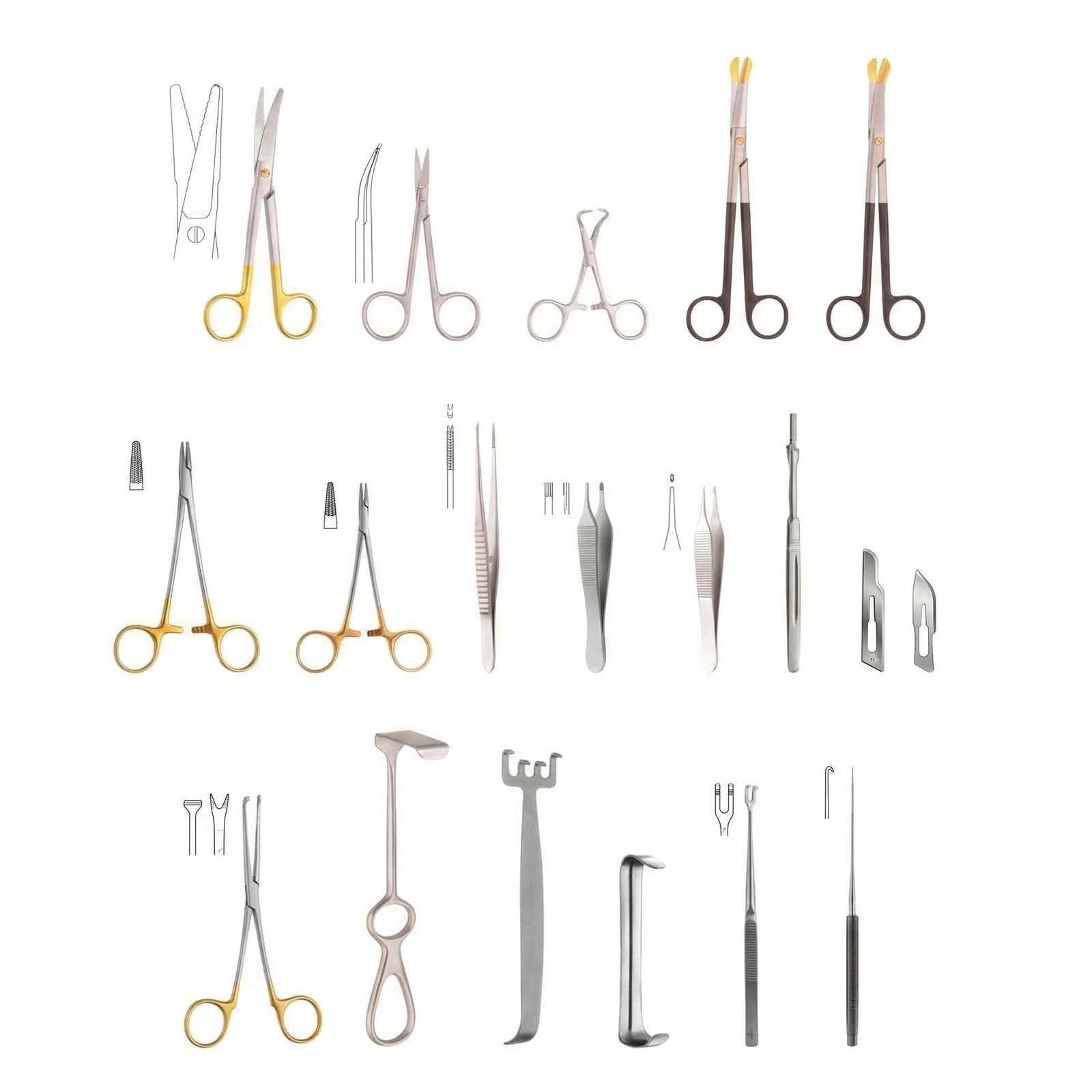 Face & Forehead Lift Set, Stainless Steel Set