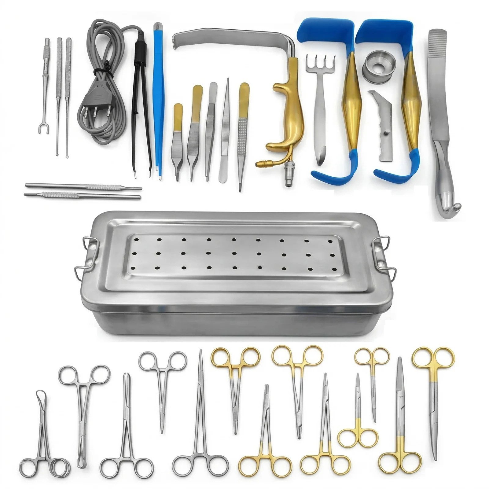 Tebbetts Breast Surgery Instruments Set of 38 Pcs, Breast Augmentation Set