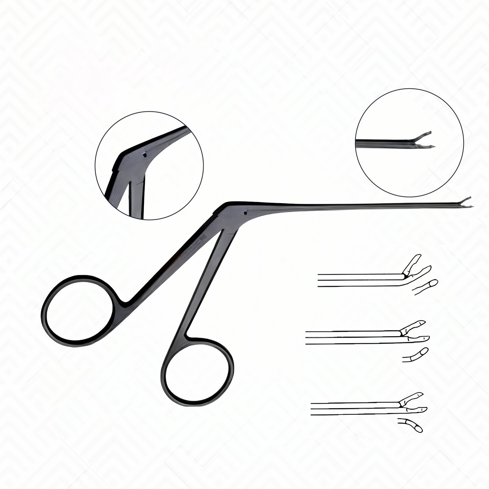 Micro Ear Forceps – Black Coated, Cup Shaped