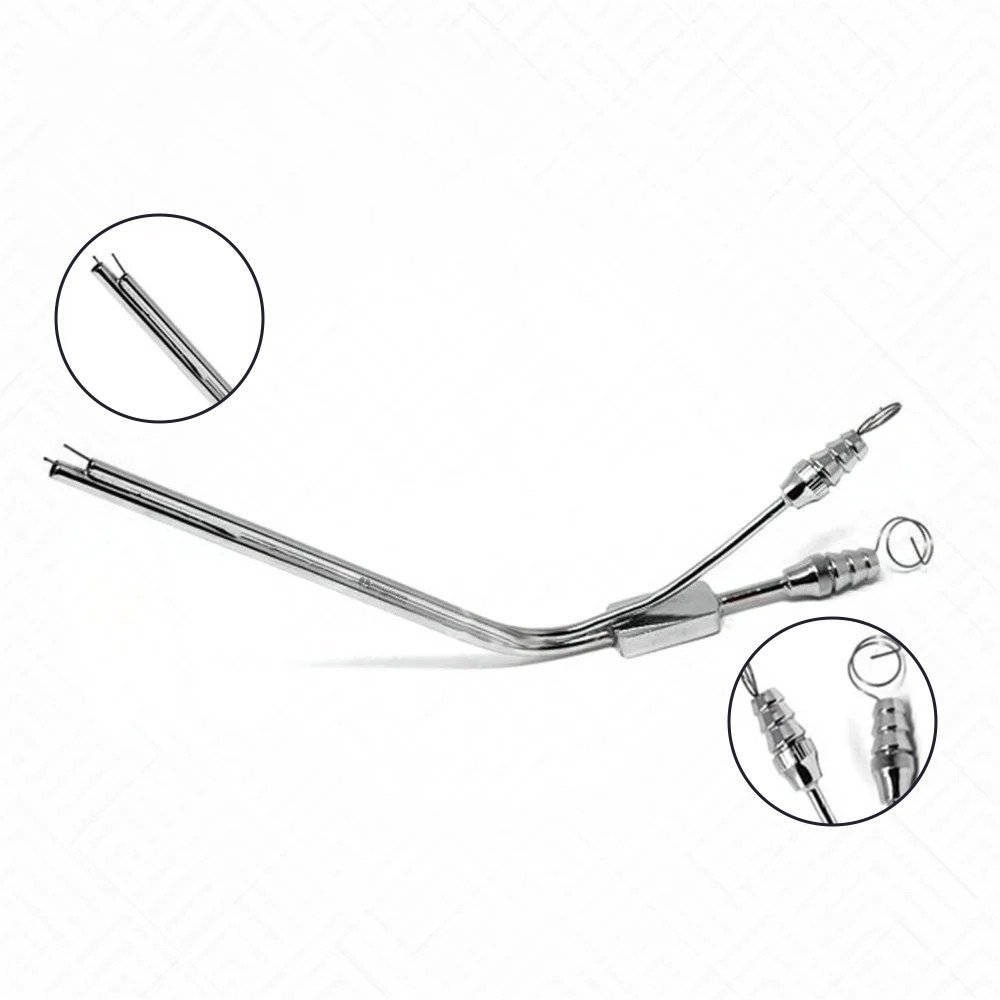 House irrigating suction tube - angled