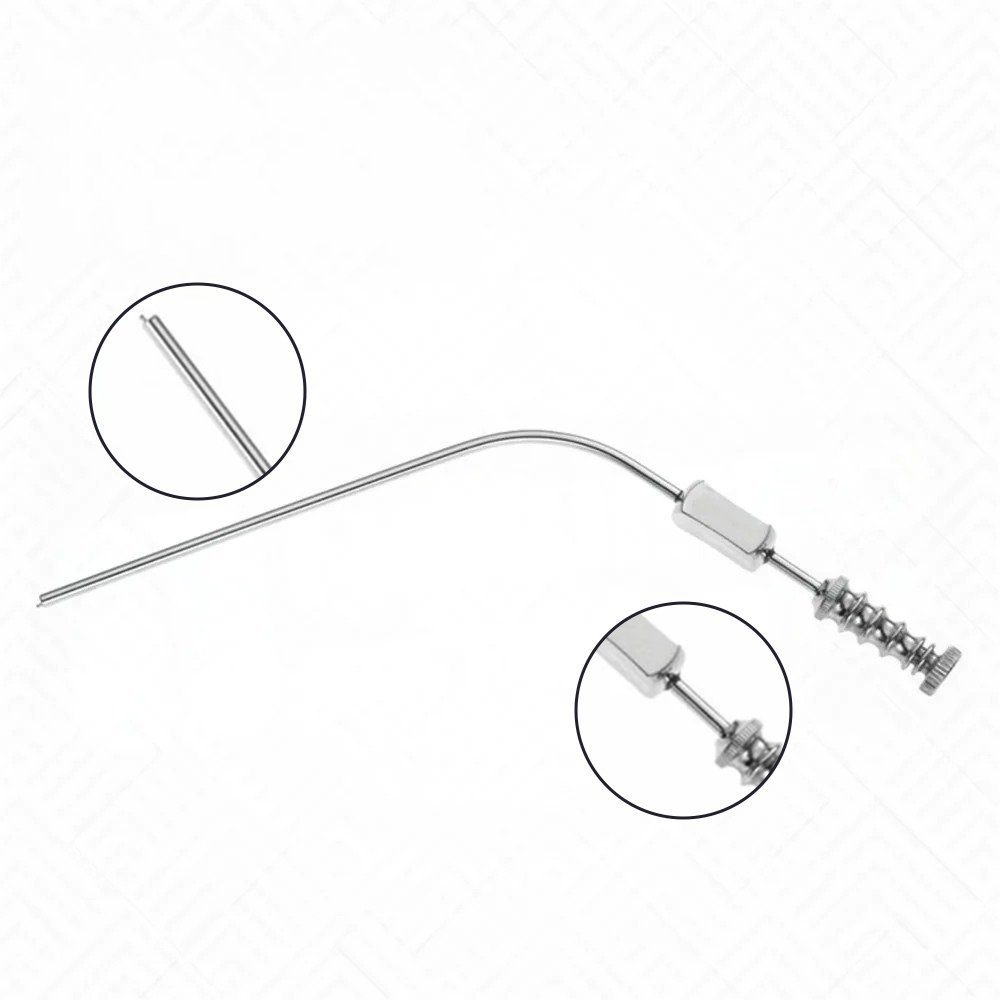 Baron suction tube-angled with finger cut off - diameter 1.0mm x 75mm