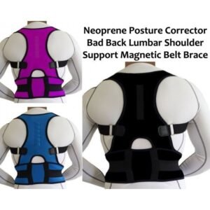 Neoprene Posture Corrector Bad Back Lumbar Shoulder Support Magnetic Belt Brace